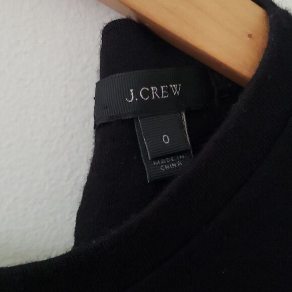 J. Crew Wool Zip Pocket Dress Black Womens Size 0 Mini - Picture 3 of 7